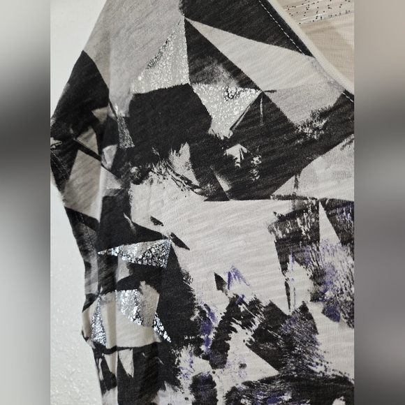 ROCK & REPUBLIC Animal Print Black/Tan Shirt Dark Academia, S - Picture 4 of 7